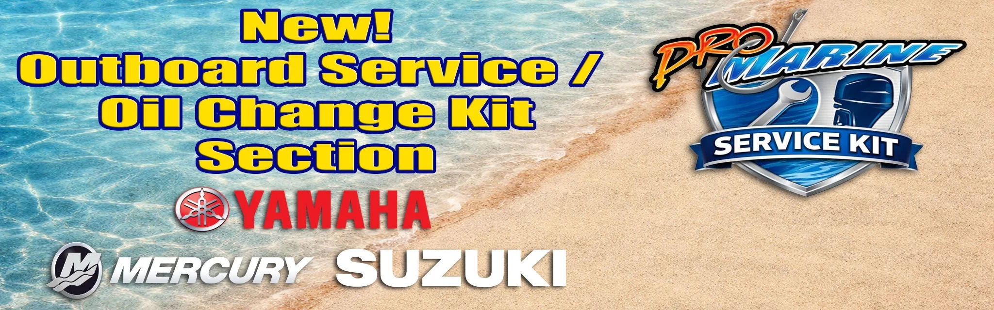 Outboard service and oil change kits for Yamaha Mercury and Suzuki marine engines and maintenance