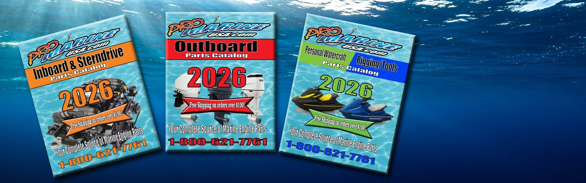 2026 Pro Marine USA parts catalogs for outboard, inboard, sterndrive and personal watercraft engines